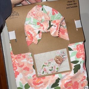 Baby hat and swaddle